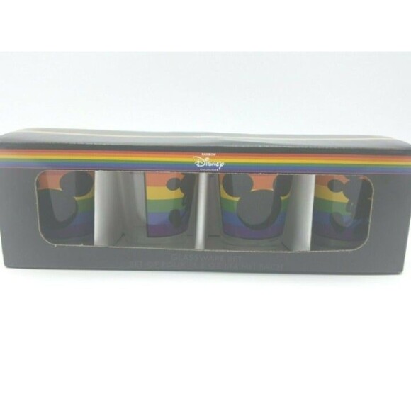 4 Pack Disney Rainbow Collection Mickey Mouse Shot Glasses NEW IN BOX - Picture 2 of 5